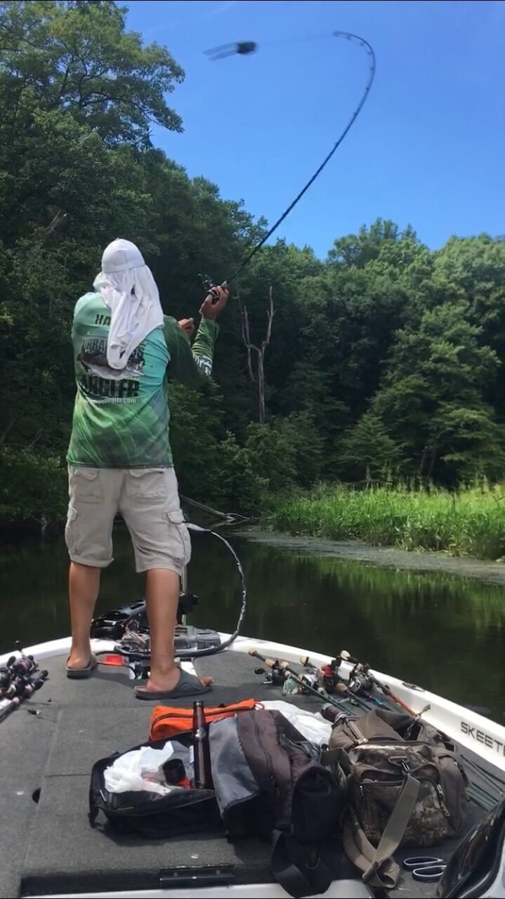 Casting from bass boat