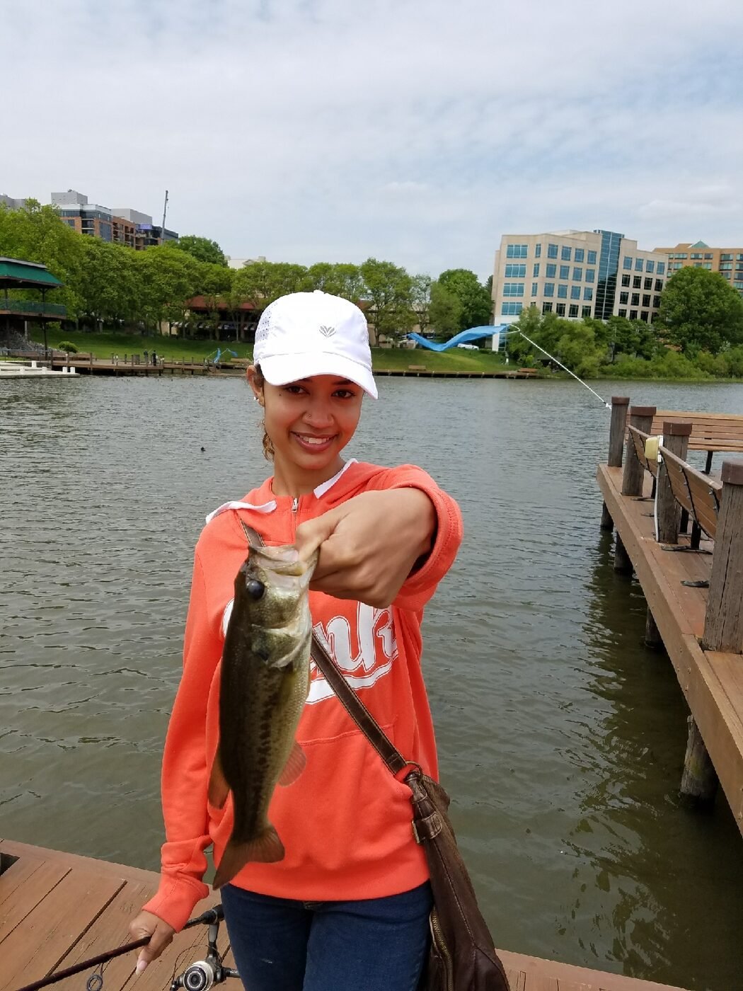 Young angler with first big bass